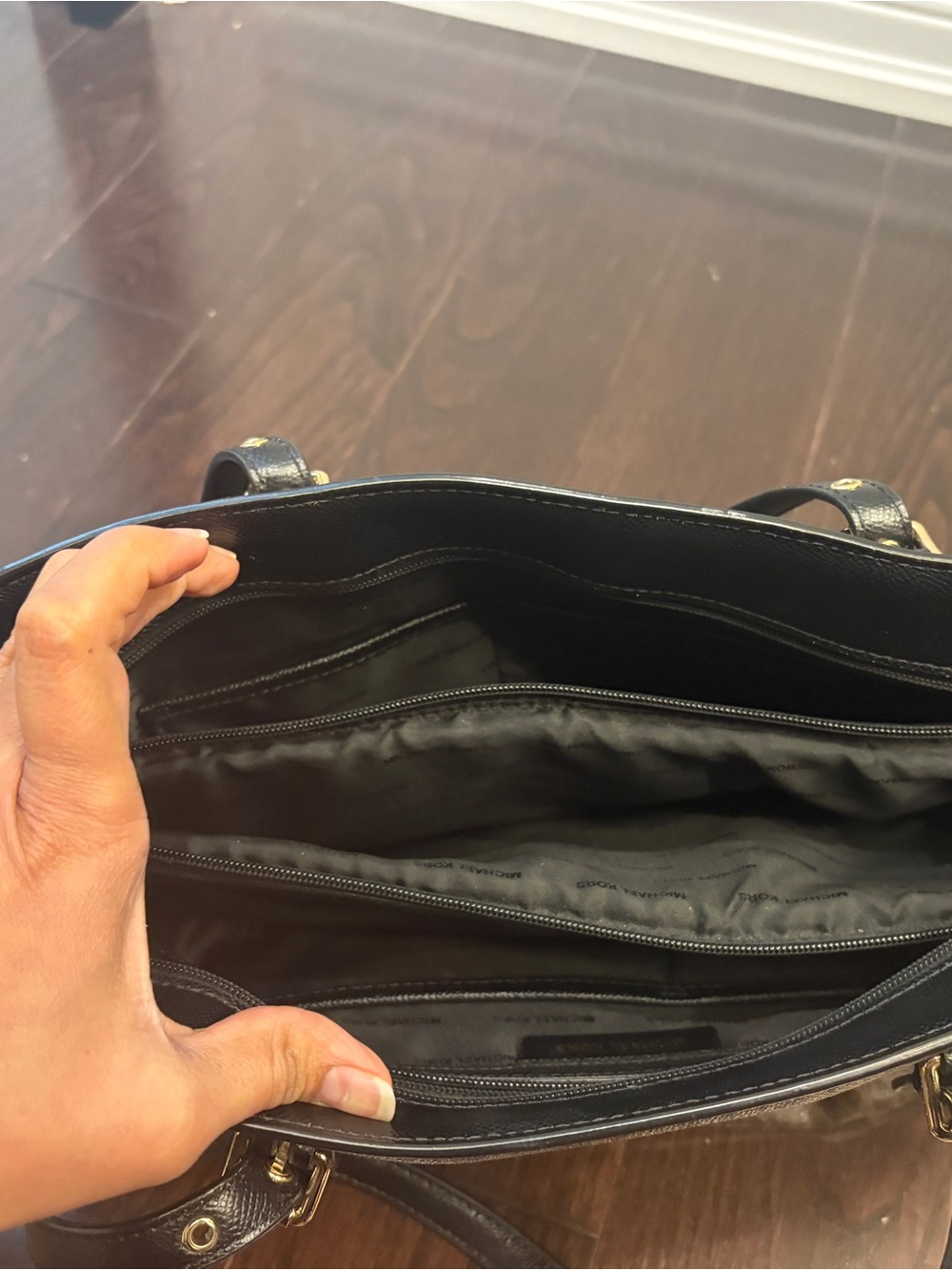 Michael Kors brown and blackyy logo bag